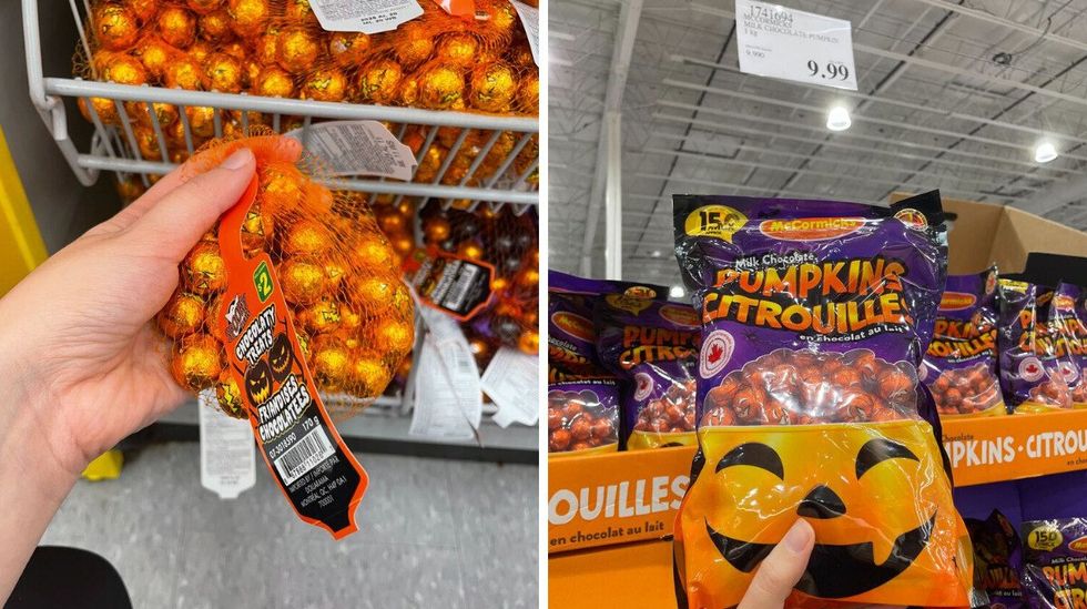 \u200bChocolate balls at Dollarama. Right: Chocolate balls at Costco.