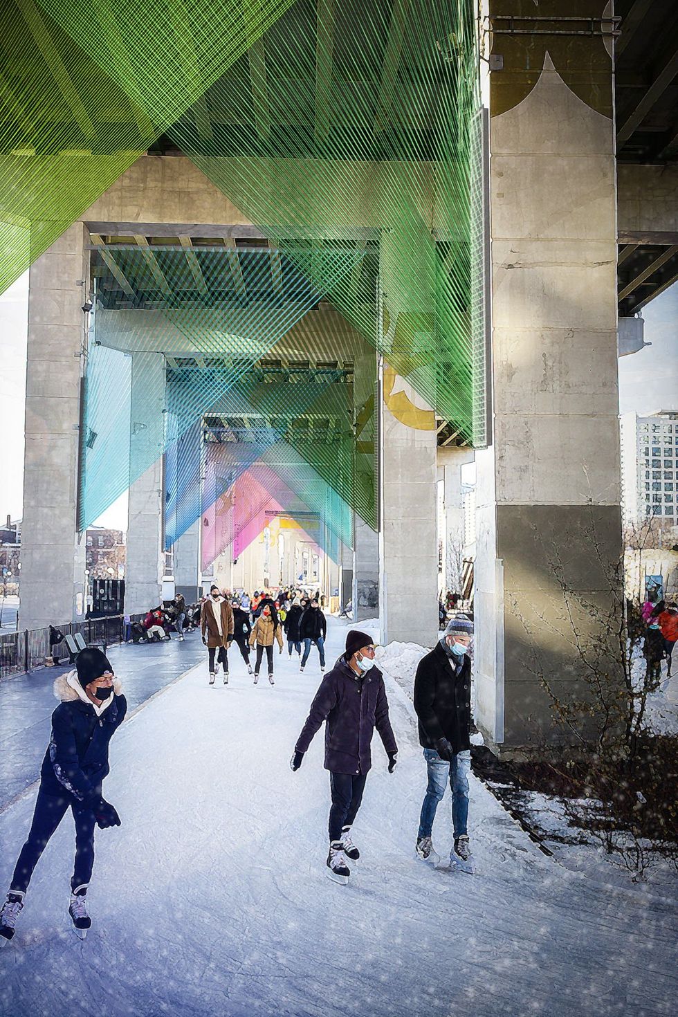 \u200bRendering of 'The Gateway' installation at The Bentway skate trail.