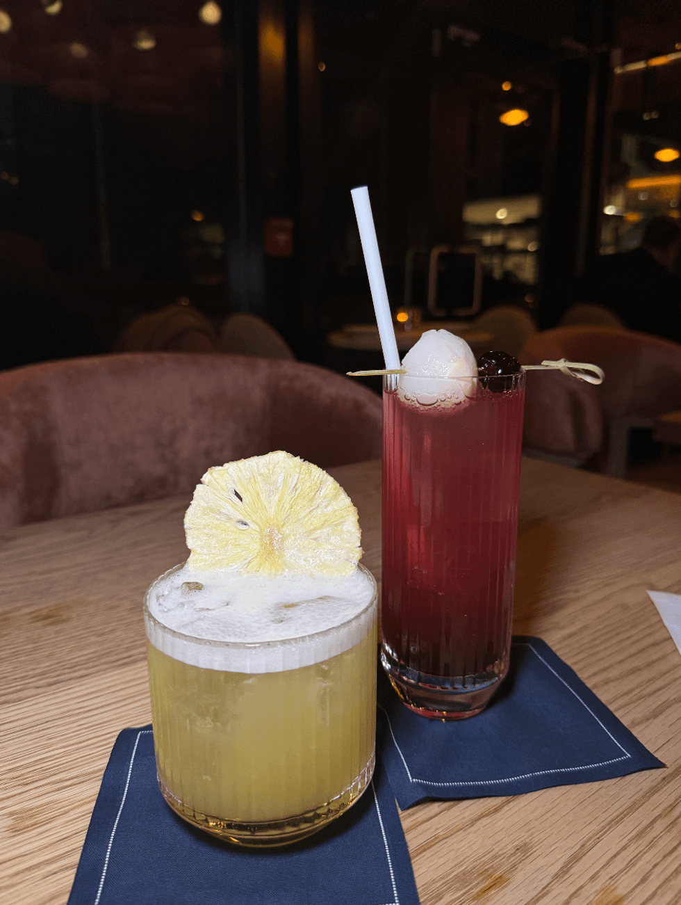 Two drinks from Patria, a cocktail and a mocktail.