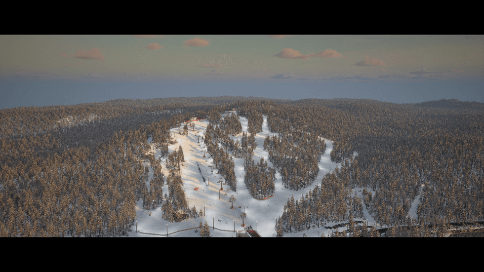 Rendu 3D de la station de ski du Lac Carling, incluse dans le projet du Domaine Pine Hill.