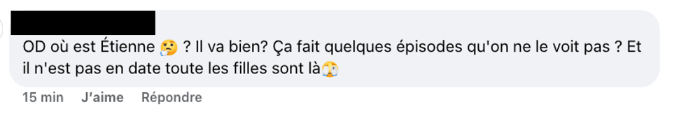 Commentaire sur la page Facebook d'Occupation Double.