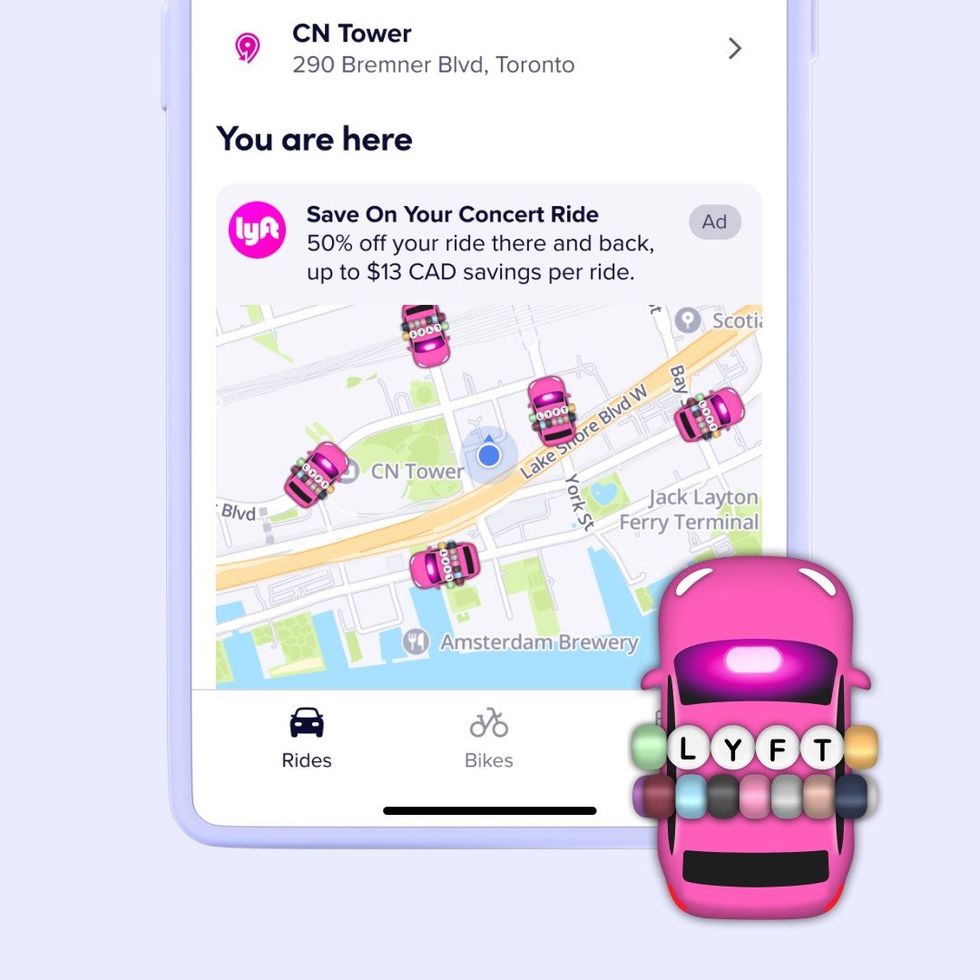 Lyft app Taylor Swift theme.