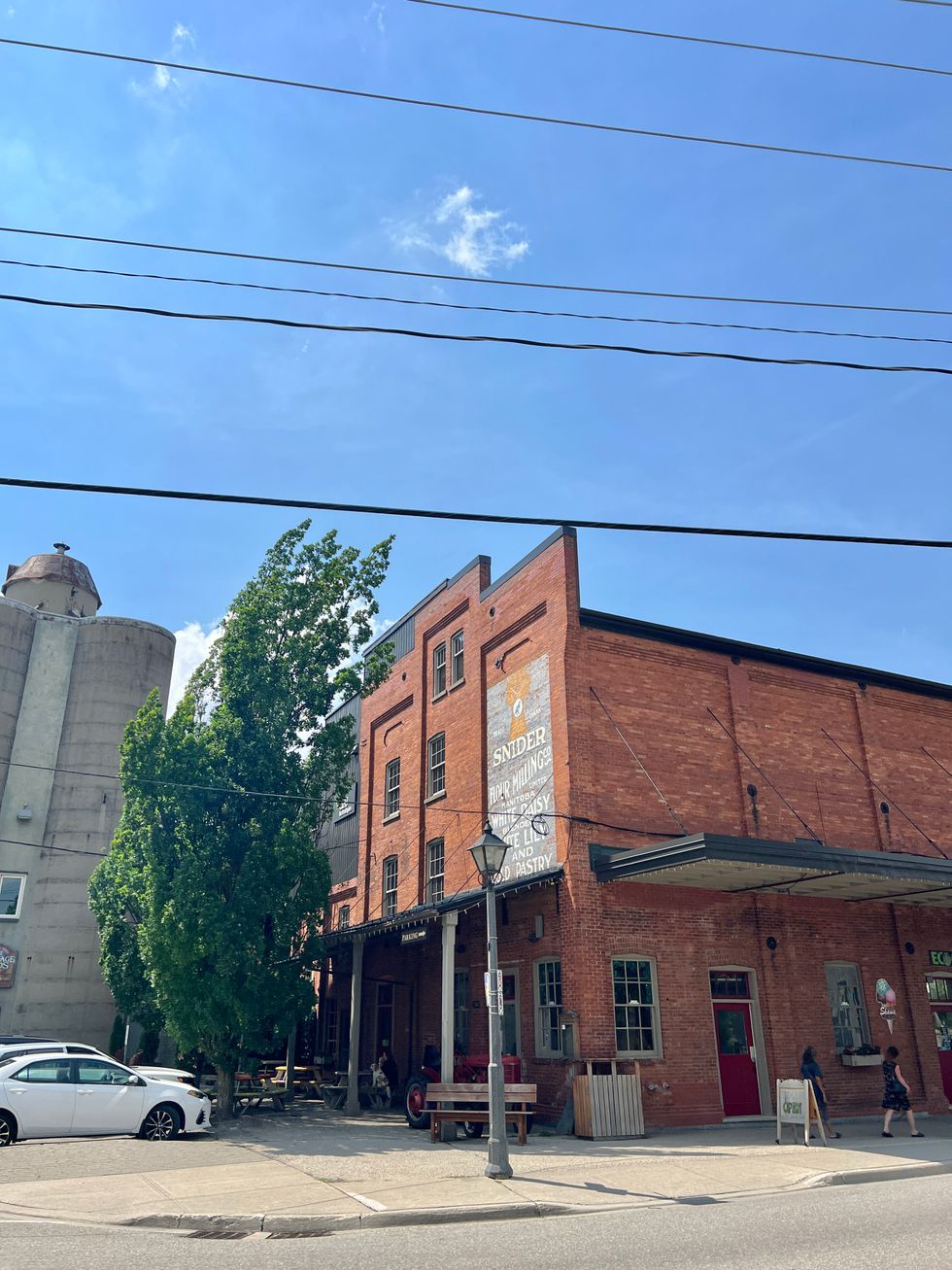 A historic building in St. Jacobs.