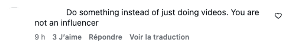 Une capture d'\u00e9cran sous la vid\u00e9o de la mairesse de Montr\u00e9al.