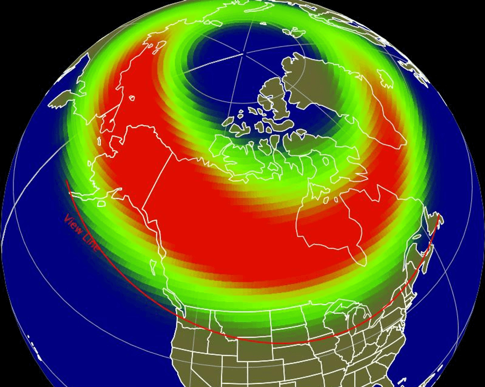 northern lights forecast map of canada for night of march 19