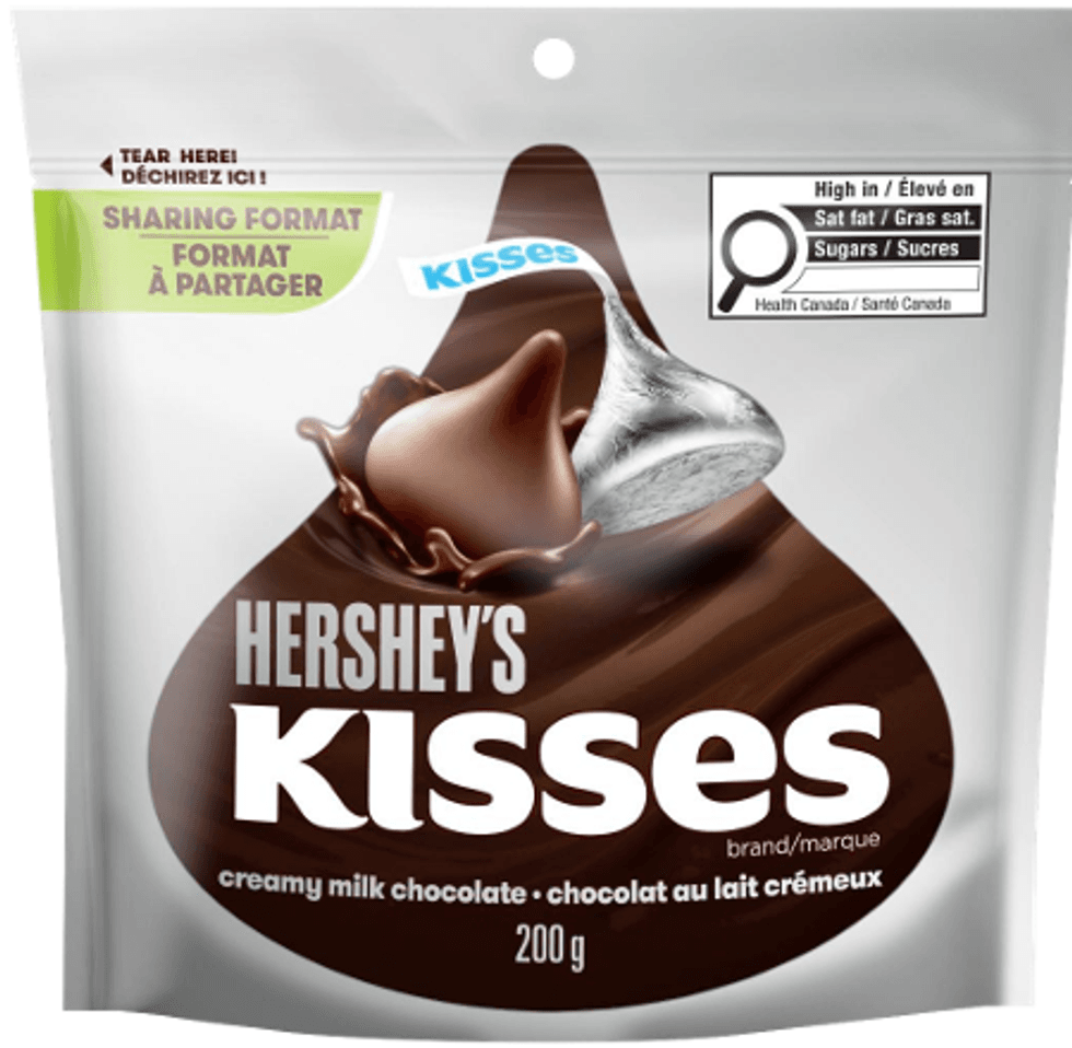Un emballage de chocolats Hershey's Kisses vis\u00e9 par un rappel au Canada.