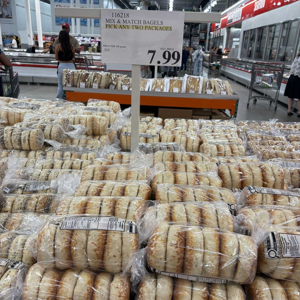 bages of \u200b\u200bKirkland Signature bagels at Costco.