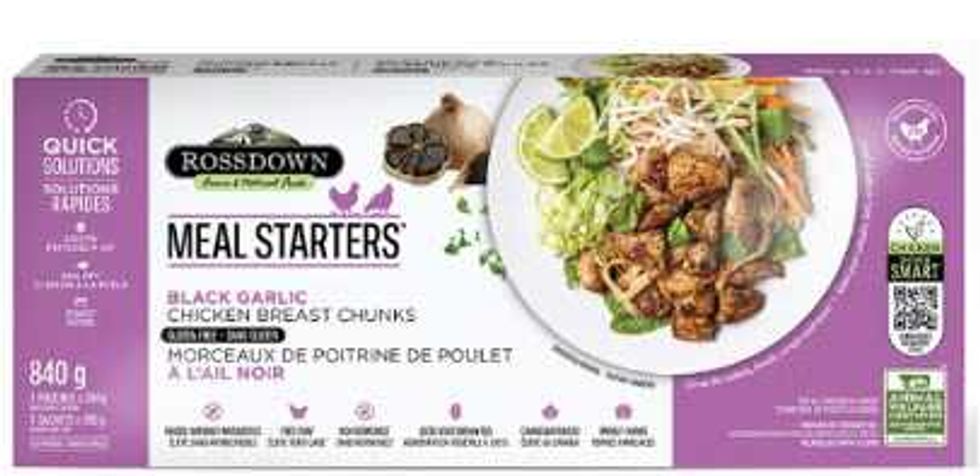 front of package of recalled Rossdown Farms & Natural Foods brand meal starter product