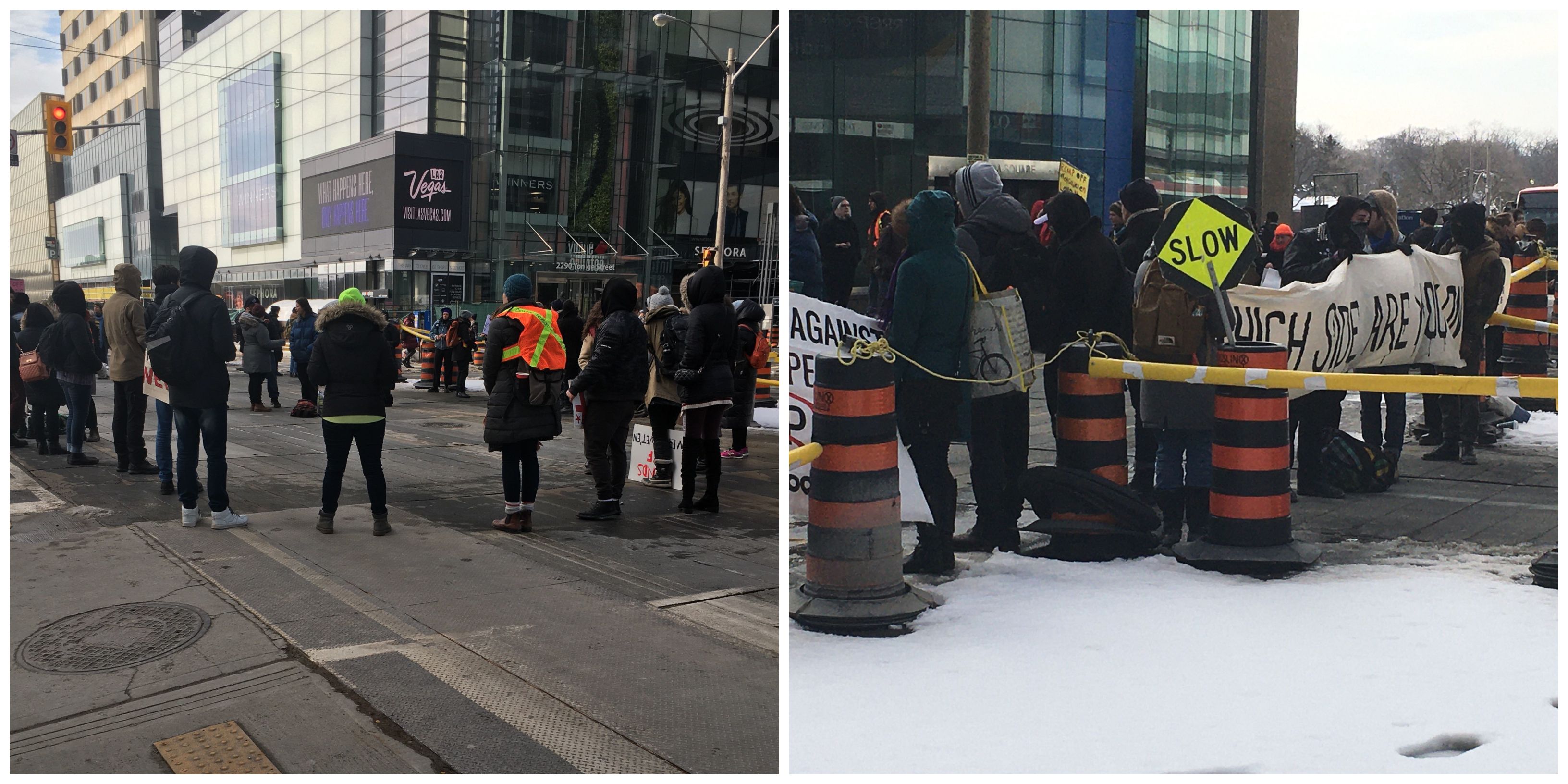 Yonge Street Traffic Is Blocked By Wet’suwet’en Protests  (PHOTOS)