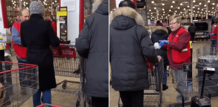 Les paniers des clients désinfectés à l'entrée de plusieurs Costco au Québec (VIDÉOS)