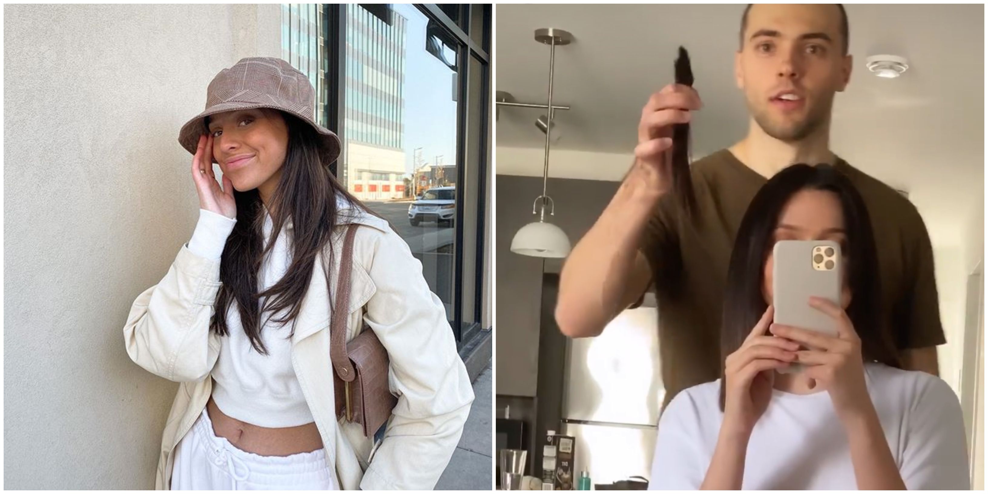 Le chum de l'influenceuse Noemie Lacerte lui improvise une coupe drastique