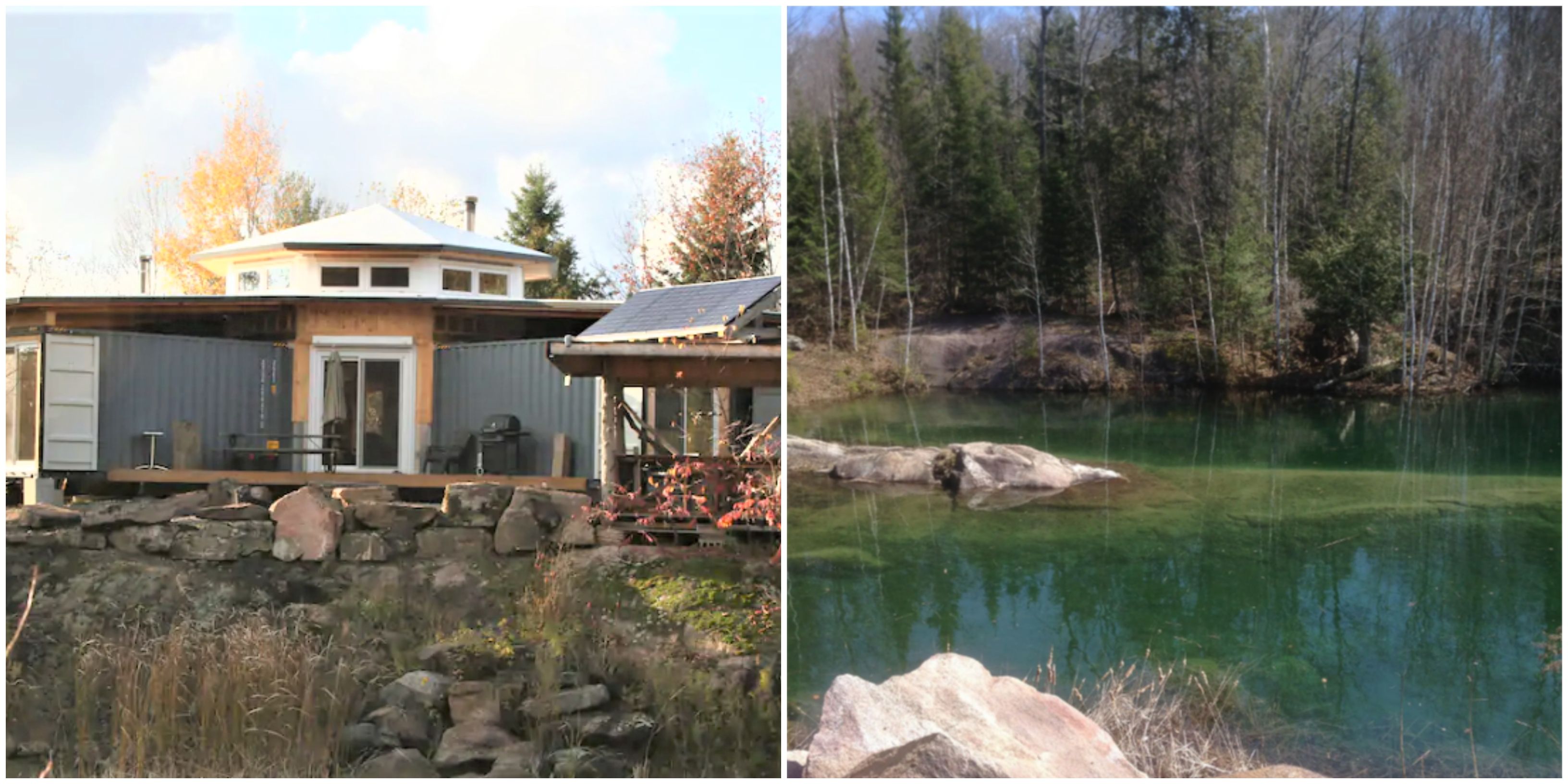 An Ontario Airbnb Made From Shipping Containers Has A Private Lake & 140 Acres Of Forest