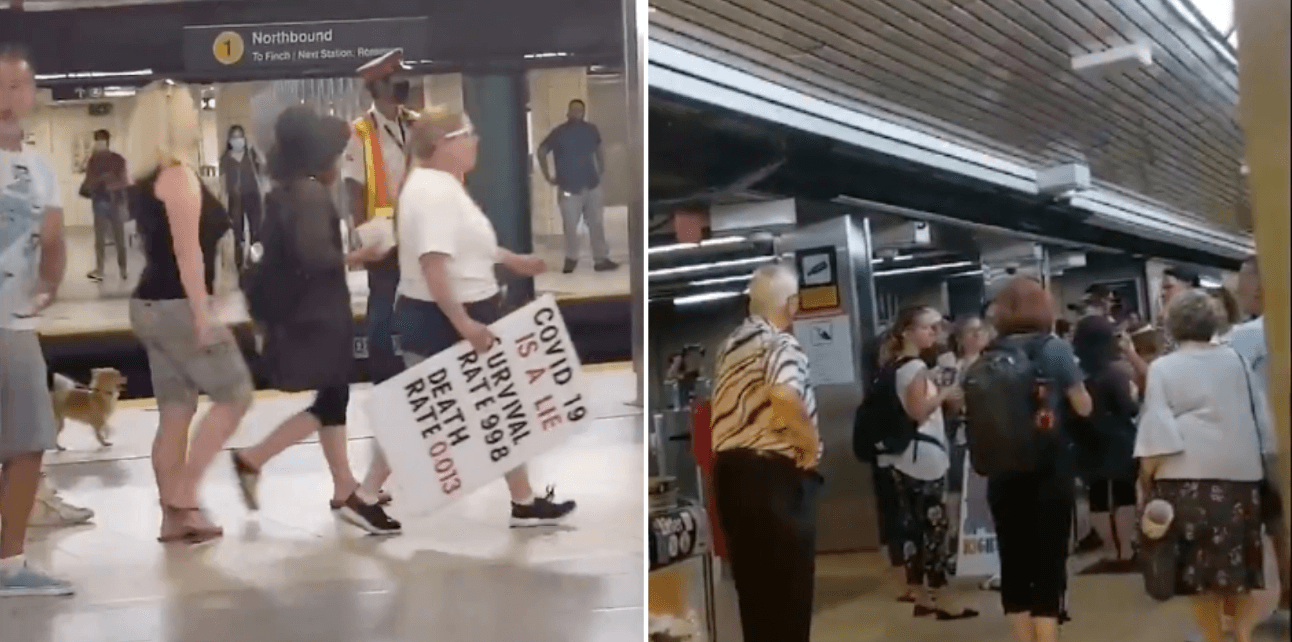 An Anti-Mask Protest On The TTC Took Over The Subway On Tuesday Morning