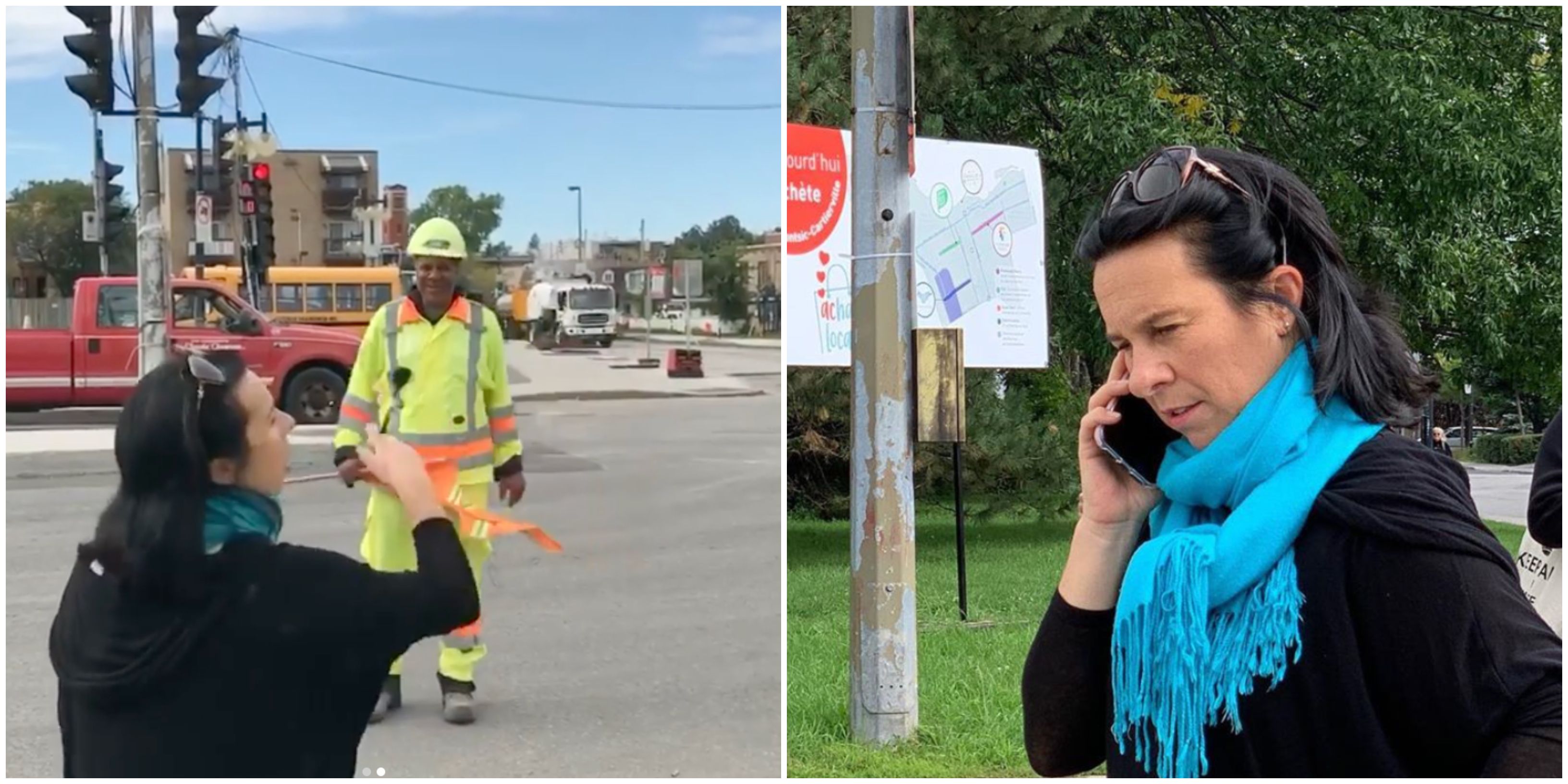 Valérie Plante intervient elle-même sur un chantier dangereux durant sa balade à vélo