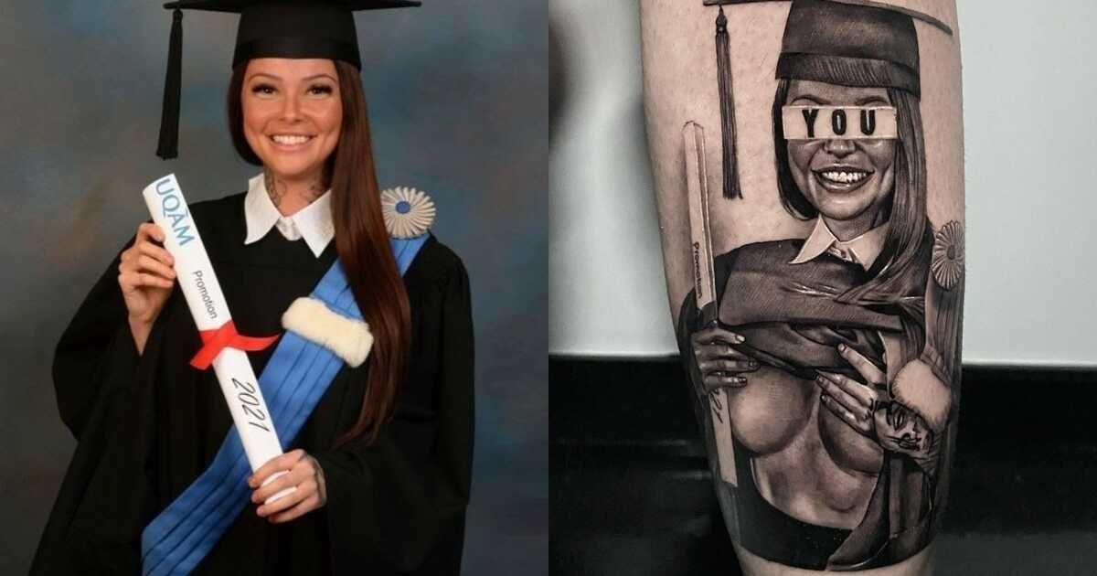 Hélène Boudreau s'est fait tatouer sa fameuse photo de graduation (PHOTOS)