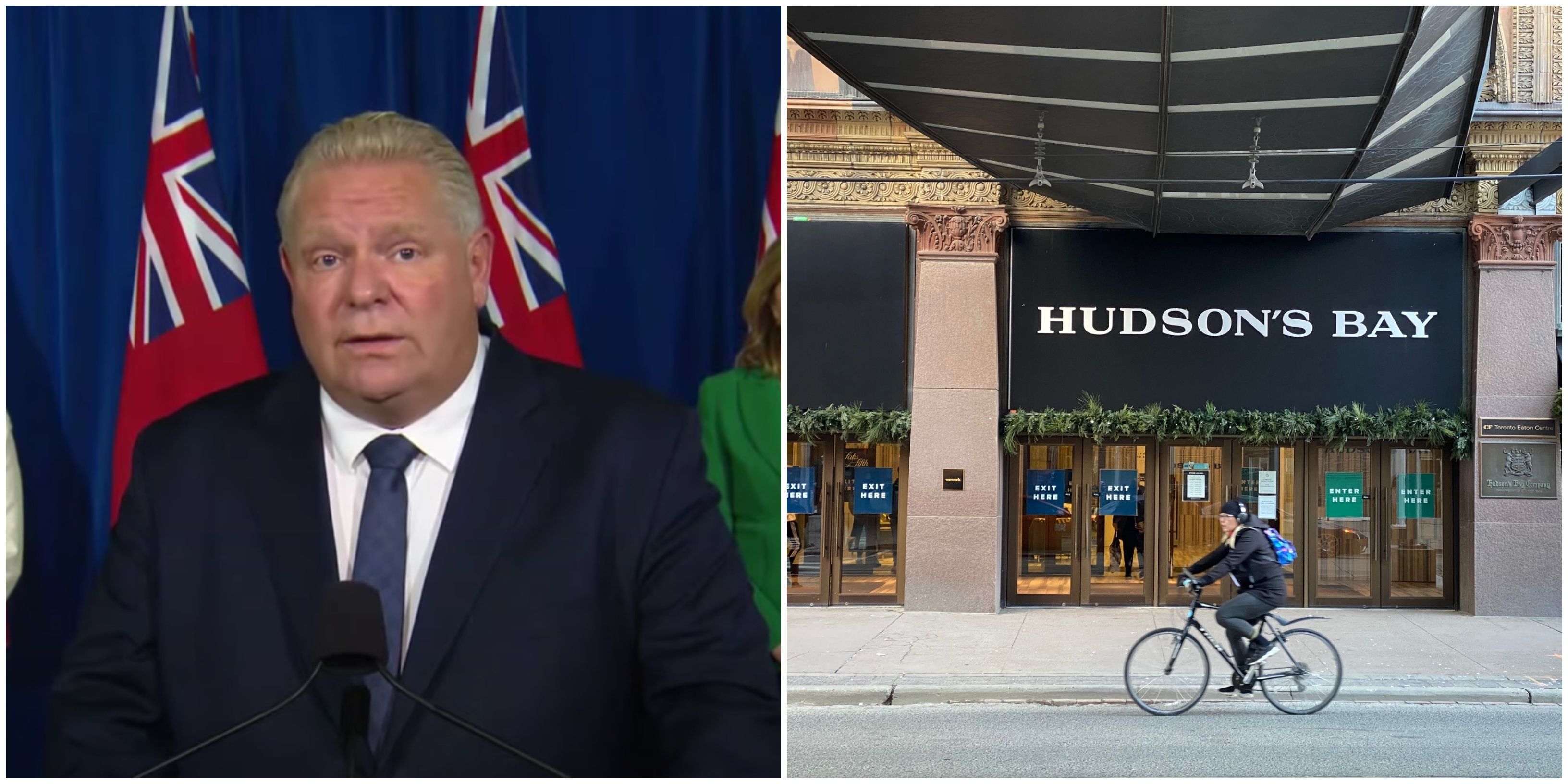 Doug Ford Says It's Unfair That Big Box Stores Can Stay Open During Lockdown & Others Can't