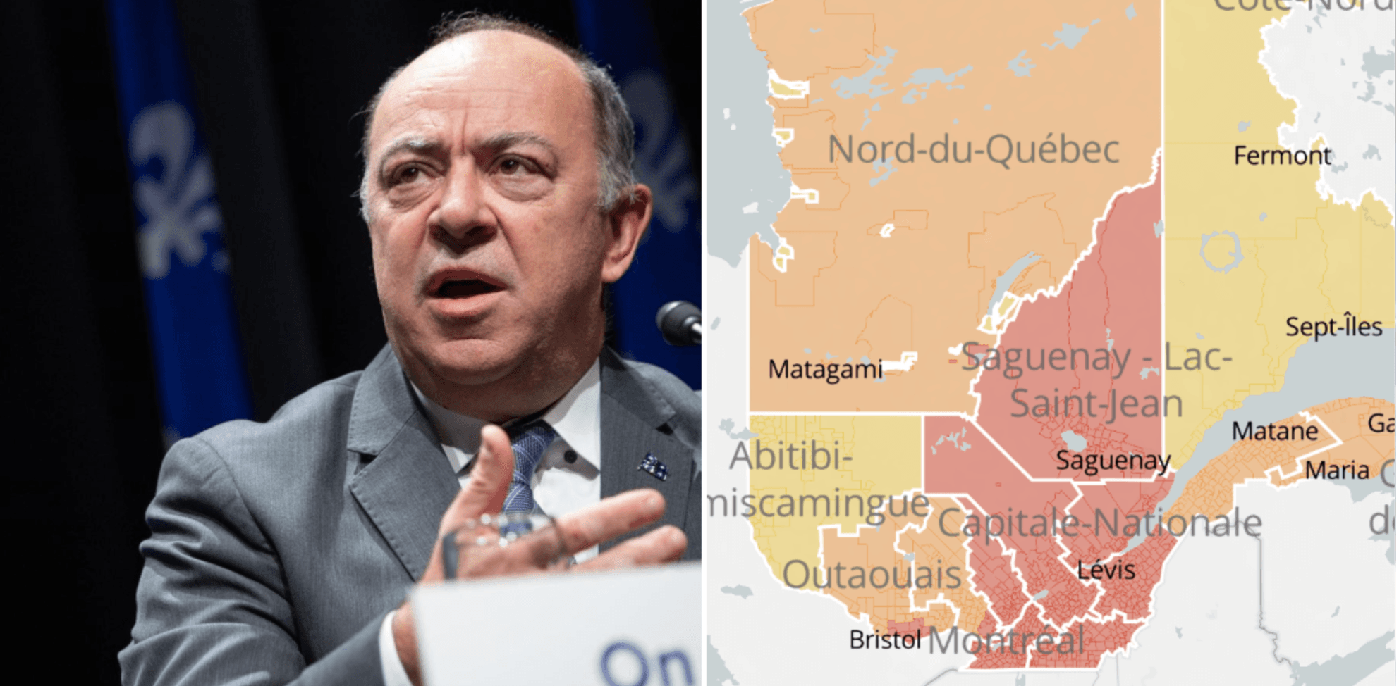 COVID-19: La cartes des zones au Québec a changé et c'est vraiment plus facile à démêler