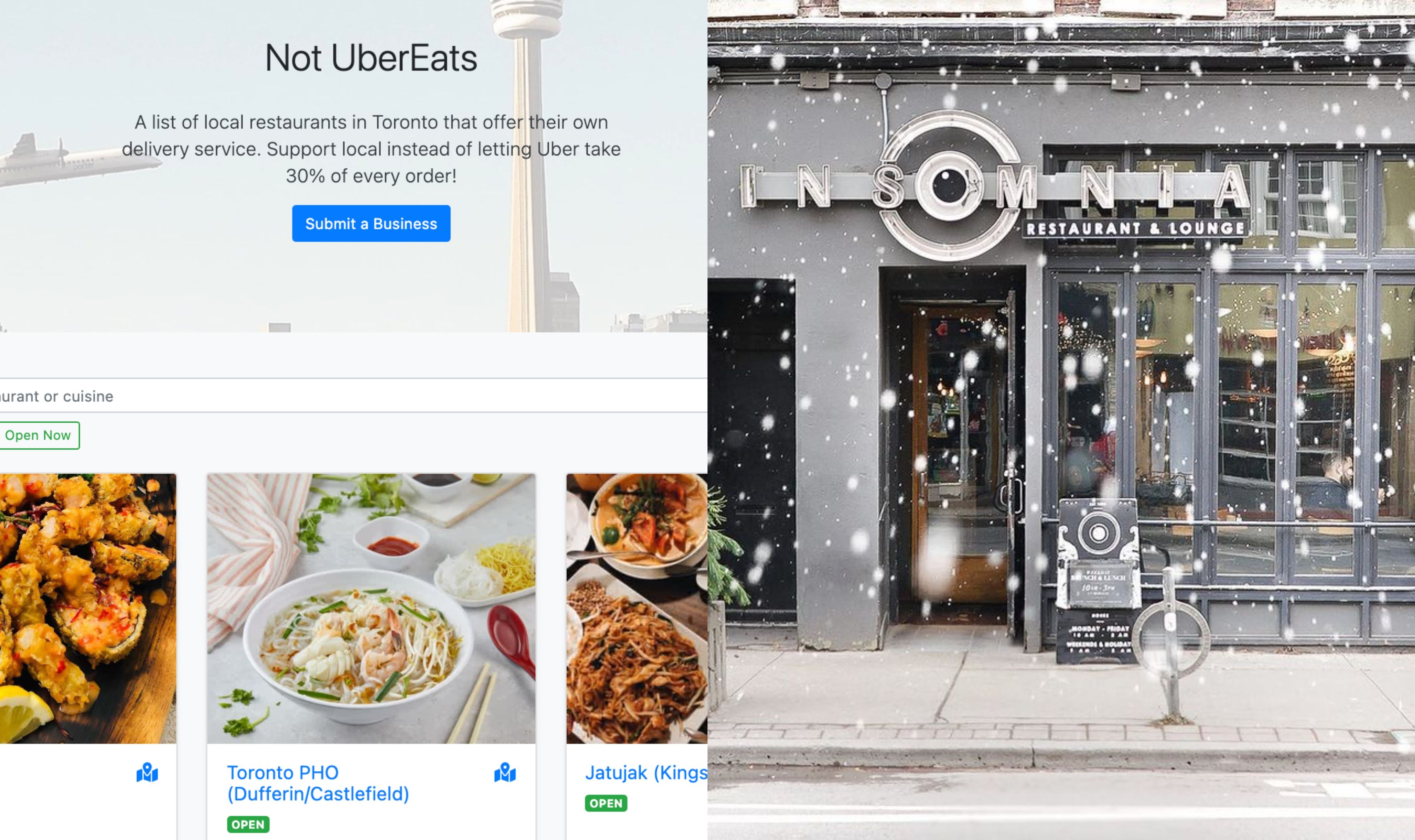 Not-UberEats.com Saves Local Toronto Restaurants From Paying High Delivery Fees To Apps