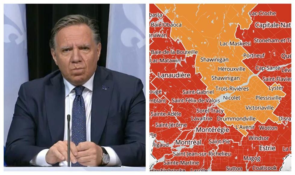Toutes les régions en zone rouge au Québec basculent en orange, sauf ces 5 secteurs