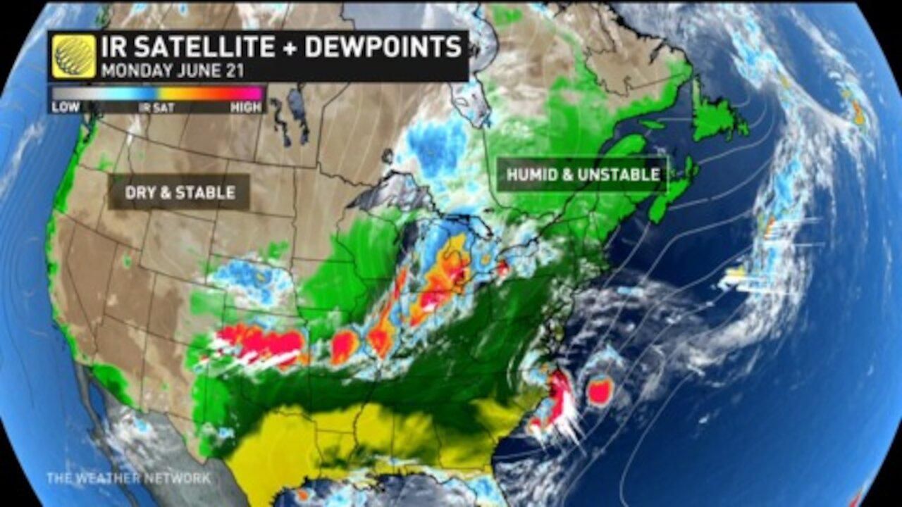 Parts Of Ontario Are At Risk For Heavy Rain, Large Hail & Tornadoes Today