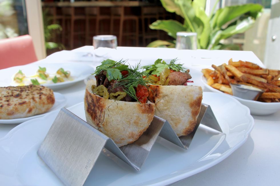 Toronto Beach Club short rib stuffed pita