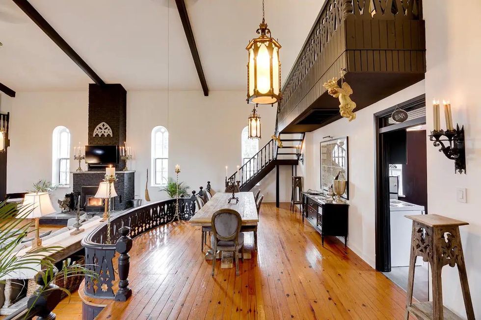 The Airbnb's open-concept dining room.