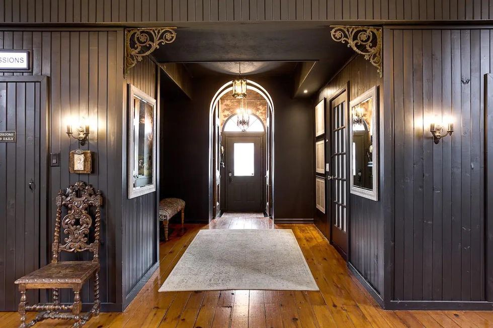 The Ontario Airbnb has a gorgeous medeival-looking entrance.