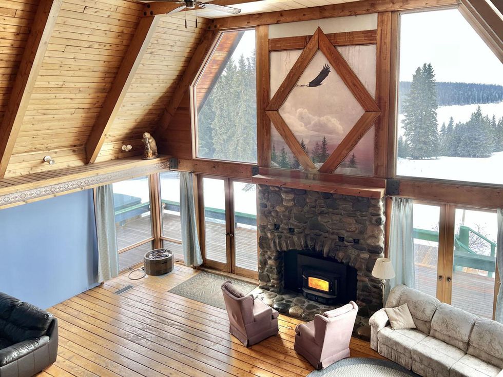 View of the living room in the home.