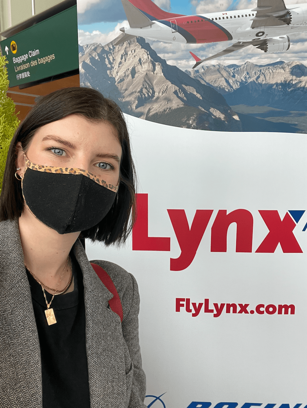 Charlie Hart waiting to board the Lynx flight.