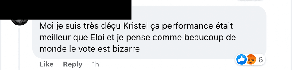 Commentaire Facebook.