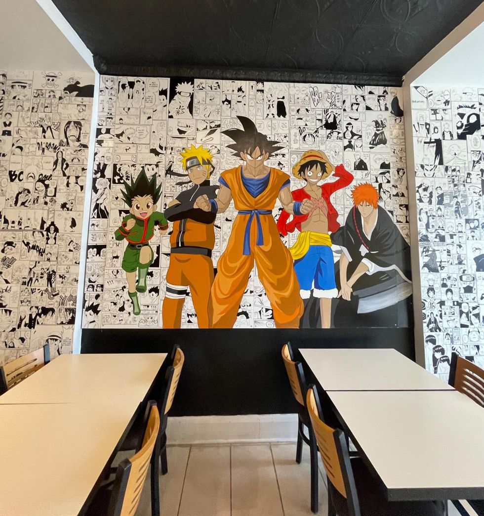 An anime mural.