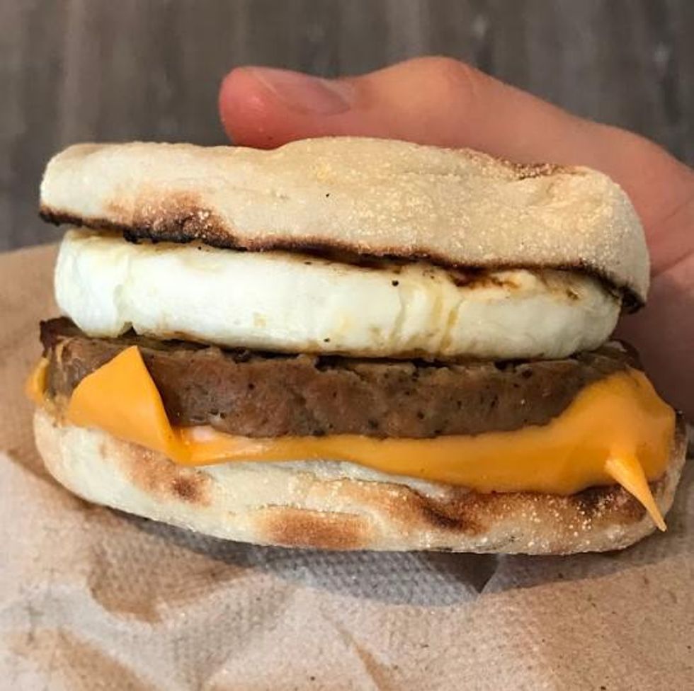 The breakfast sandwich.
