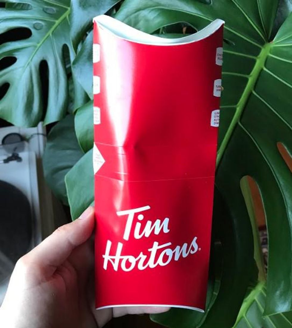 The breakfast wrap's packaging.