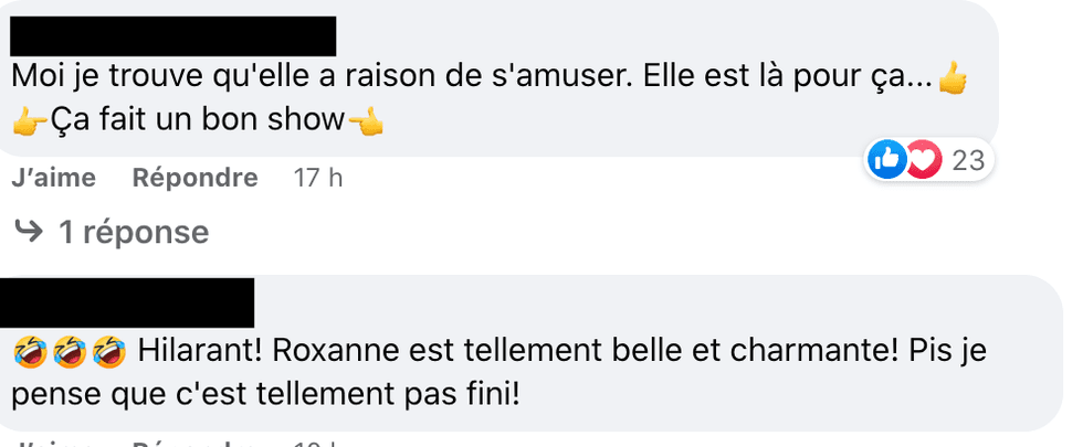 Commentaire sur Facebook.