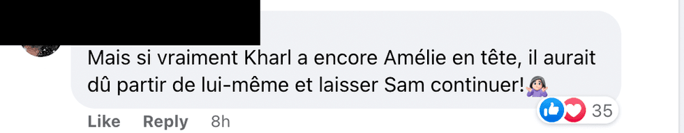 Commentaire Facebook.