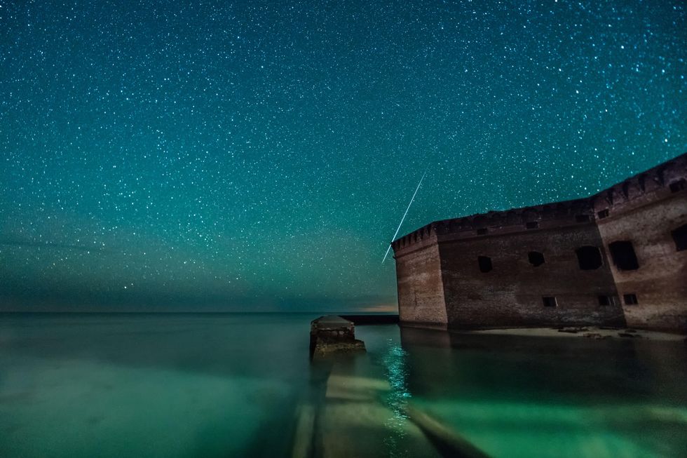 The night sky over Fort Jefferson in Dry Tortugas National Park.