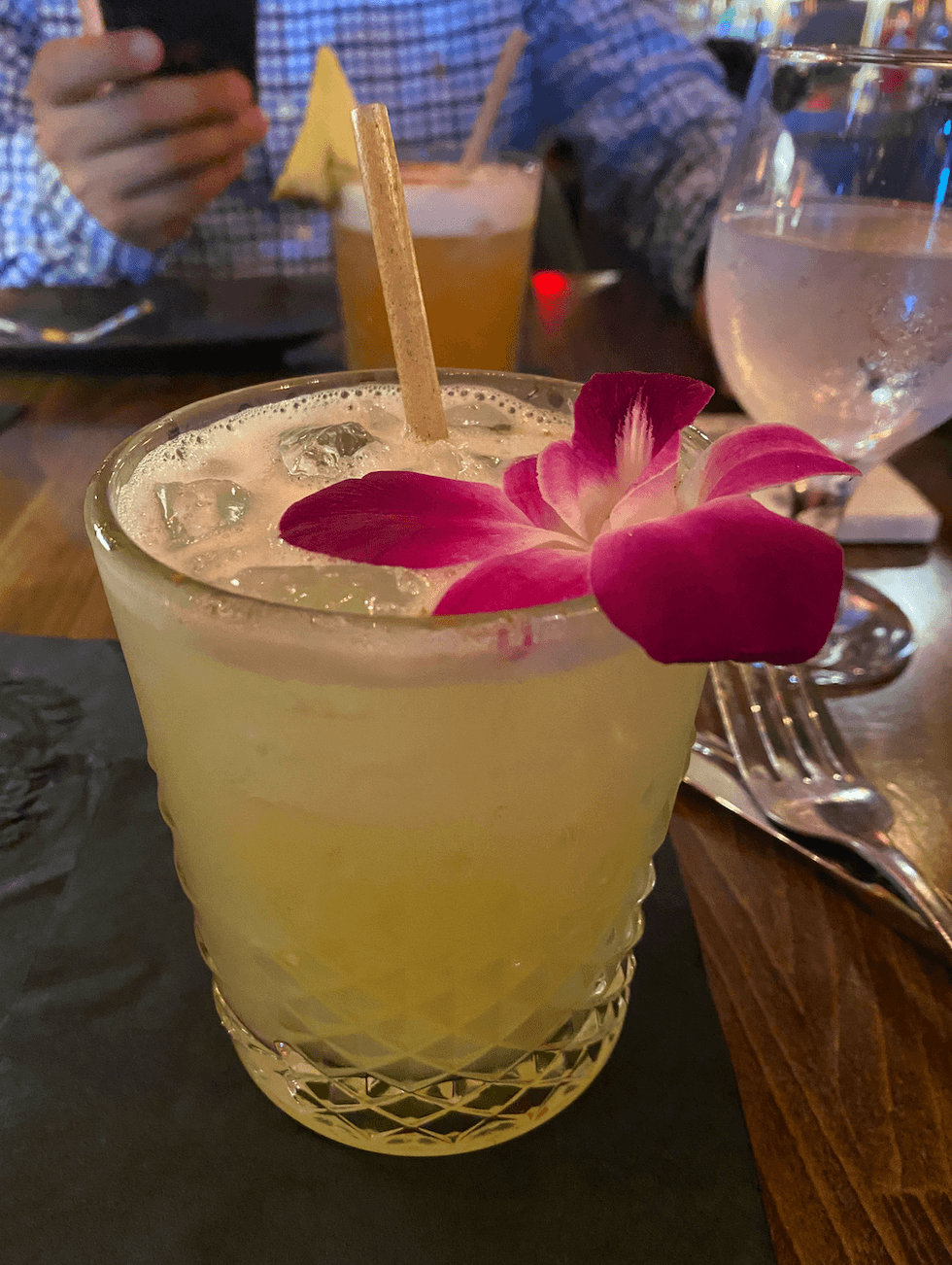 A garnished drink at Playa.