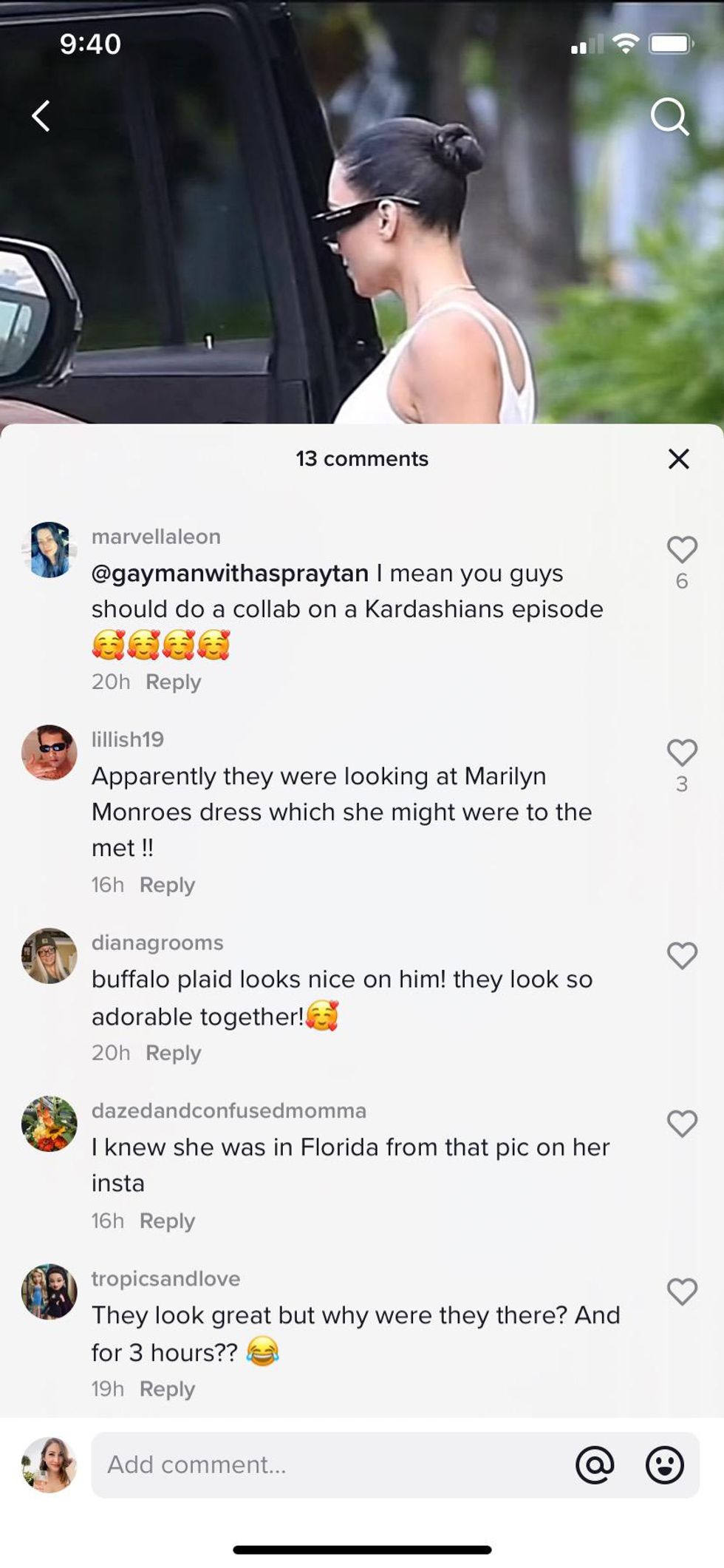 A fan commenting why Kim Kardashian and Pete Davidson might have visited Orlando.