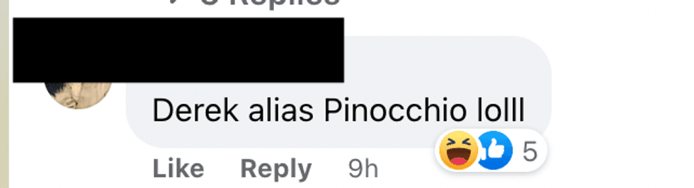 Commentaire Facebook.