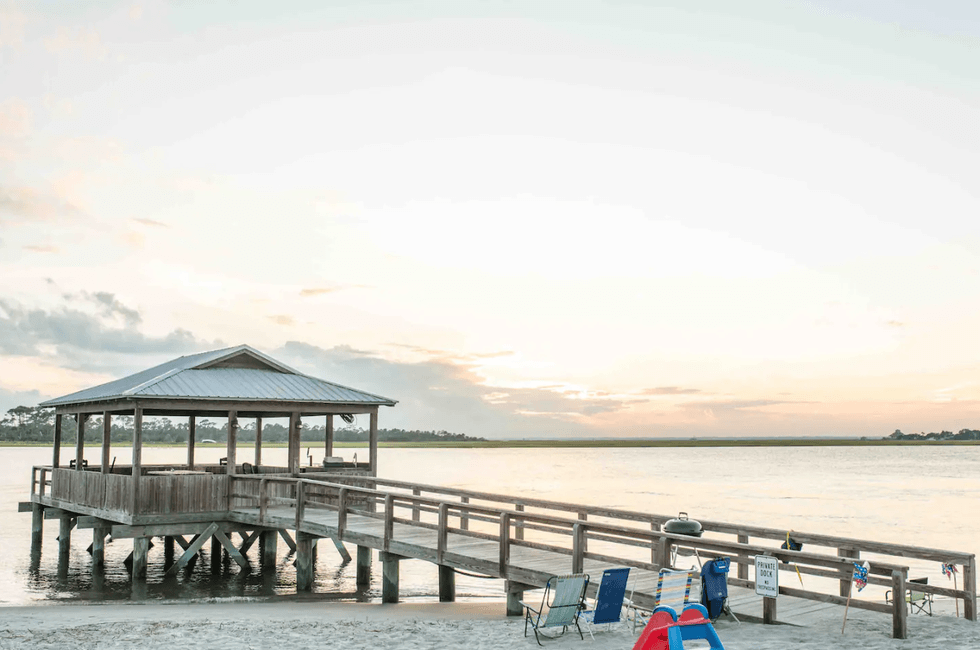A dock on Tybee Island's Back River Beach.