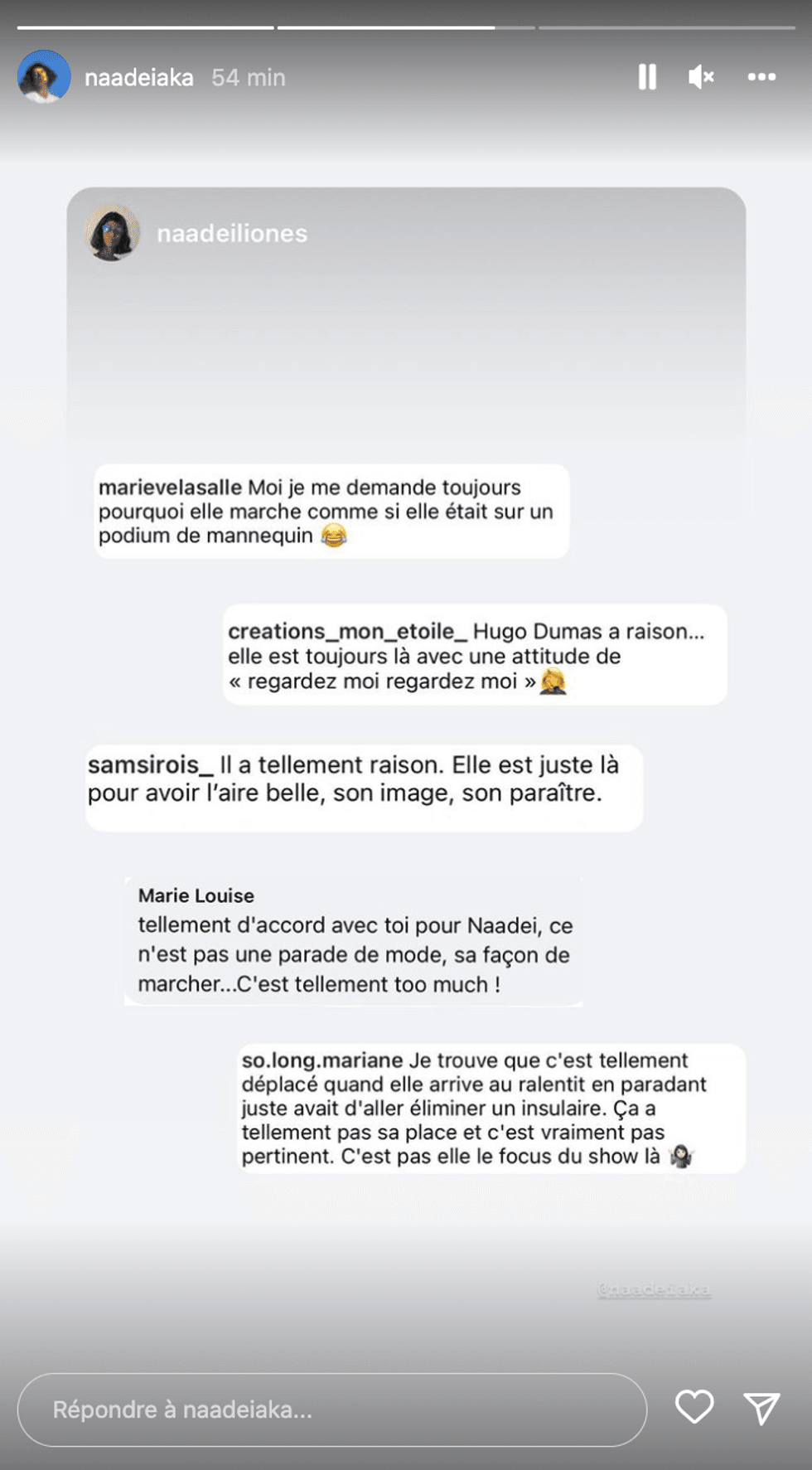 Captures d'\u00e9cran des commentaires sur QC scoop