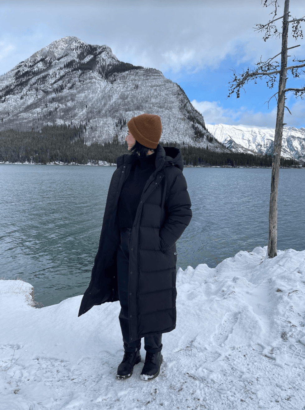Charlie by a lake.