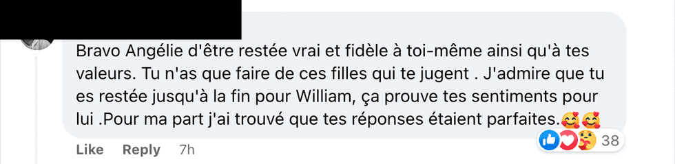 Commentaire Facebook.