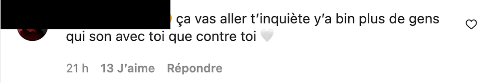 Commentaire Instagram.