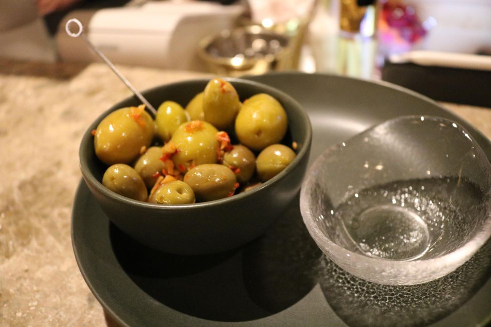 Warm olives.