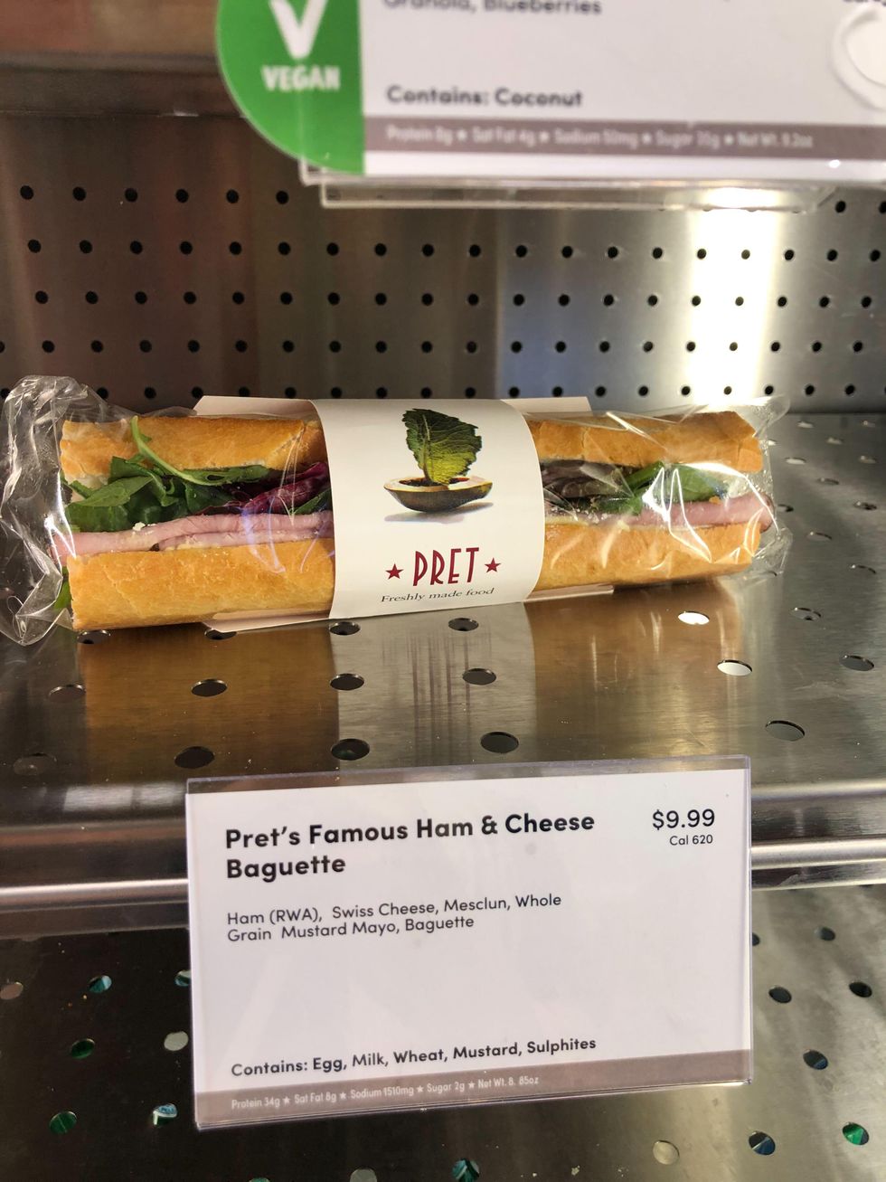 Pret A Manger sandwich option.