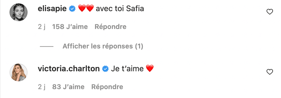 Commentaire Instagram.