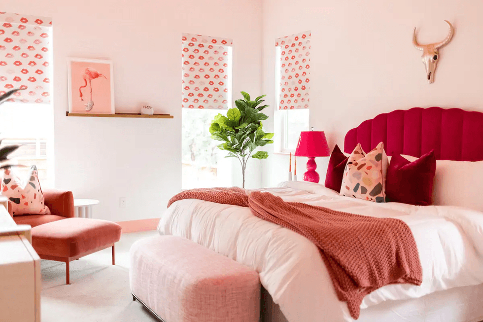 One of the bedrooms inside the Dallas Airbnb.