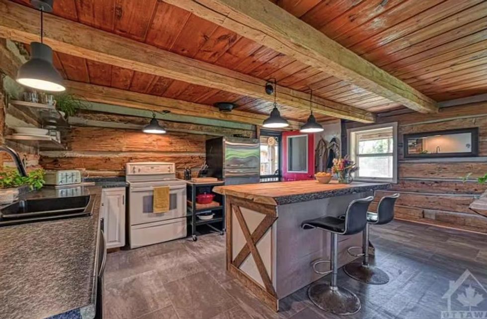Inside the kitchen of 76 Crystal Road, Jasper, ON.