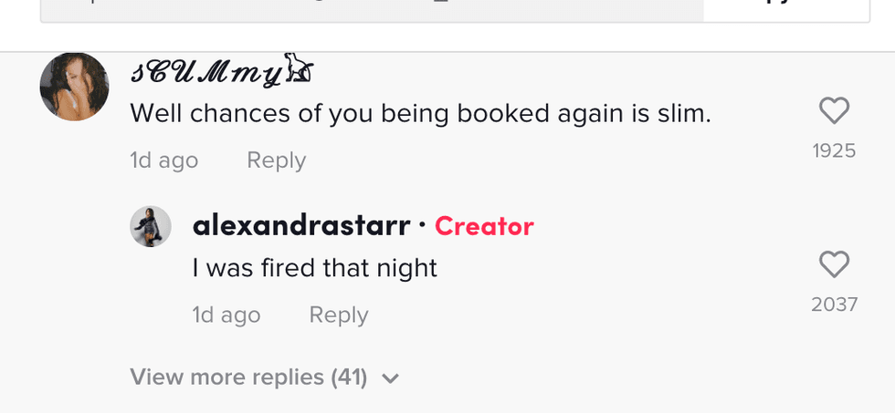 A comment on the TikTok post.
